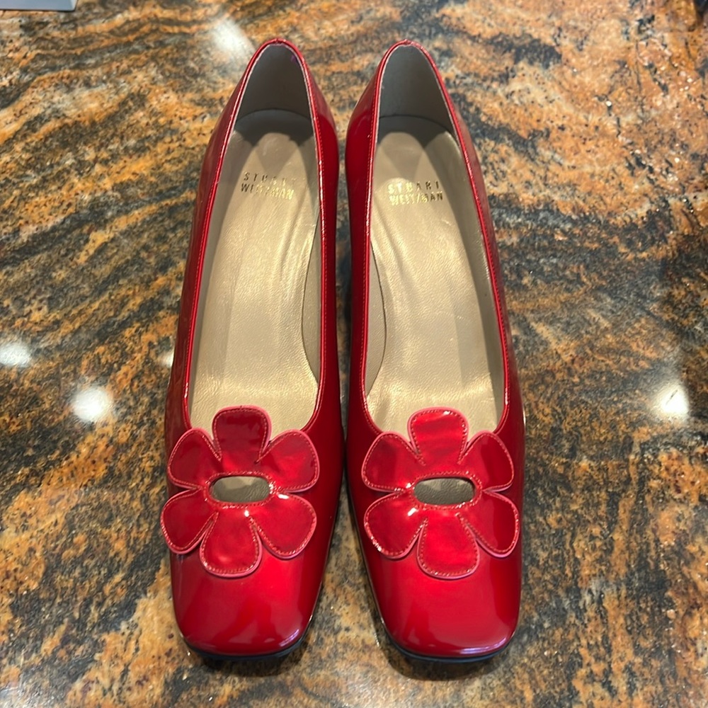 Stuart Weitzman Red Floral Heels